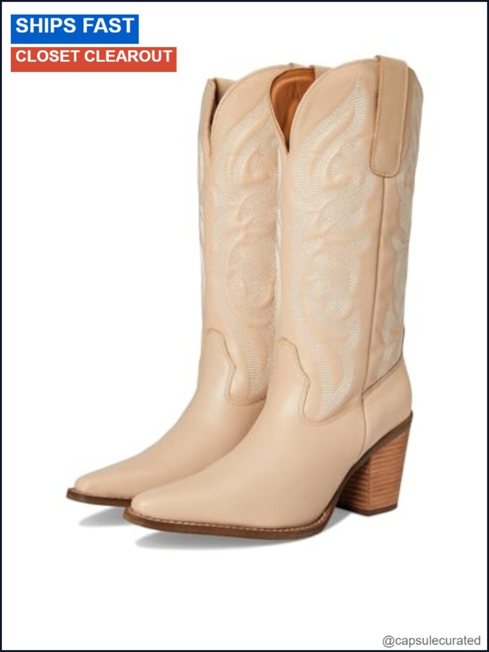 Leather Snip Toe Pull On Mid Calf Dress Boots Block Heel